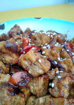 Foto resep Oseng tahu saus tiram pedes