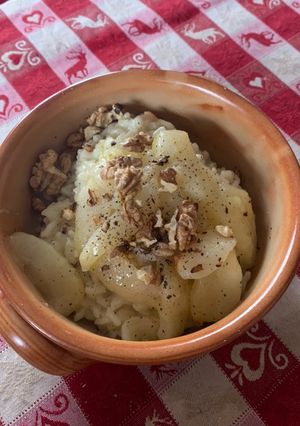 Foto di Risotto Bleu D’Aoste, pere e noci