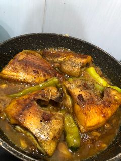 Hình của món Cá diêu hồng kho nghệ.