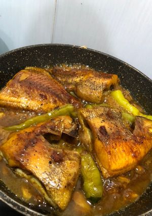 Hình của món Cá diêu hồng kho nghệ.