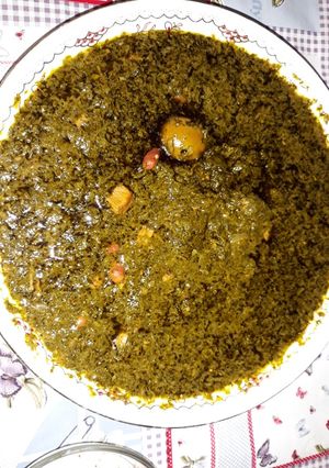 عکسی از دستور قورمه سبزی بابا پز