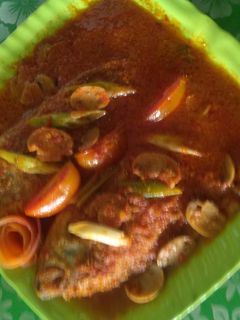 Foto resep Semur santan pedas ikan nila+mushroom