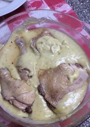 Una foto de Pollo dijon en el microondas