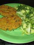 Discos de quinua con ensalada - veggie