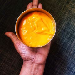 A picture of Aamras in 5 Mins 🧡.