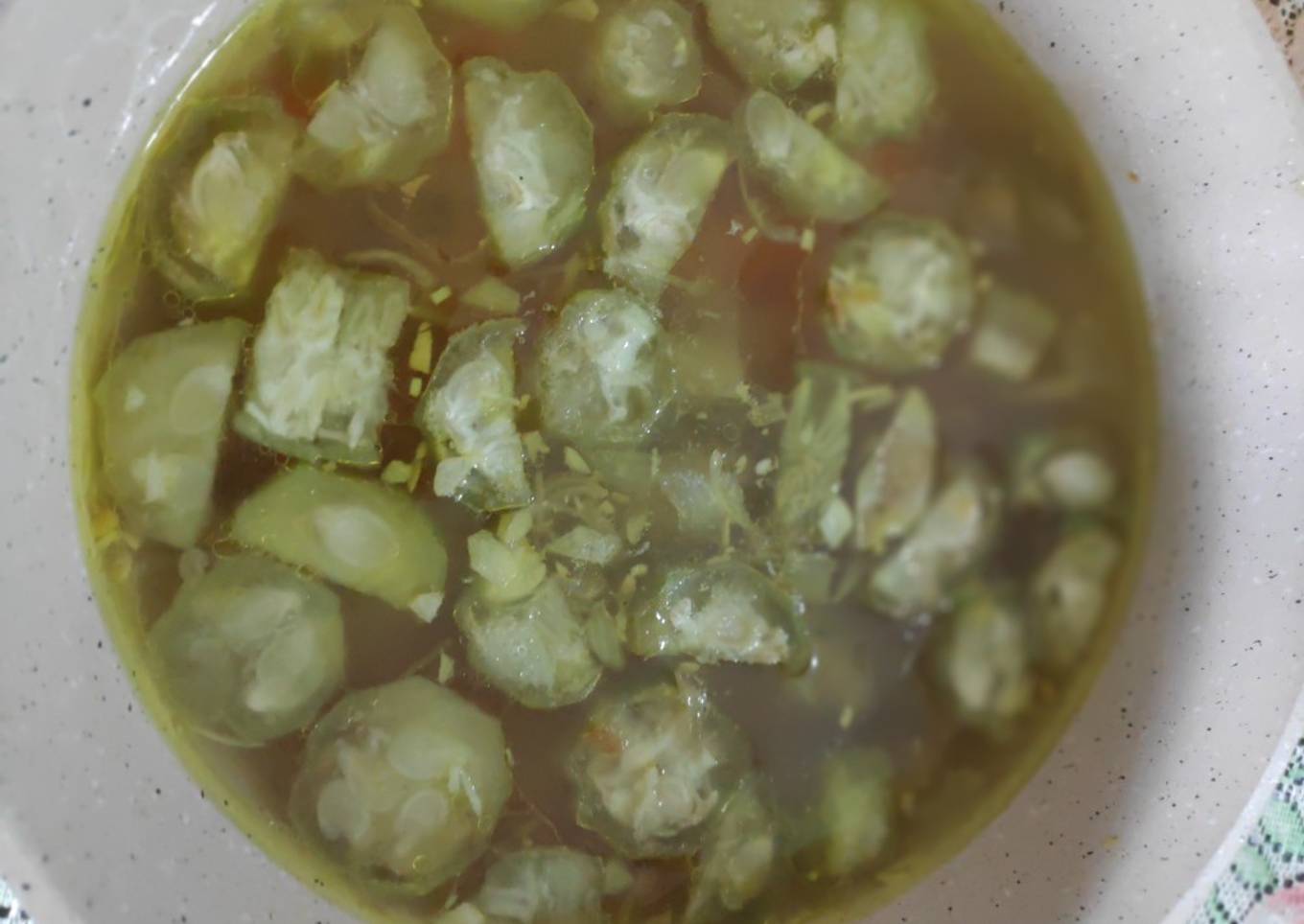 Sup oyong tanpa micin