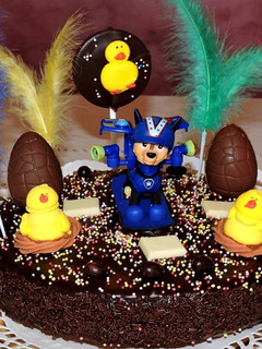 Una foto de Mona de Pascua de chocolate (sin gluten)