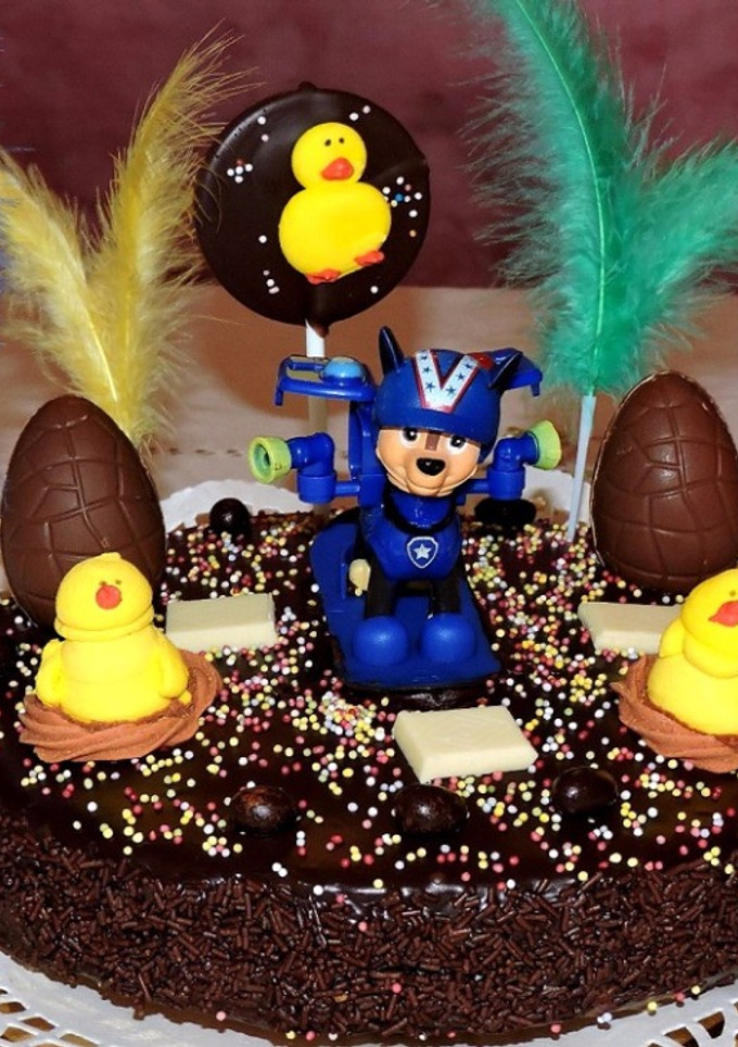 Una foto de Mona de Pascua de chocolate (sin gluten)