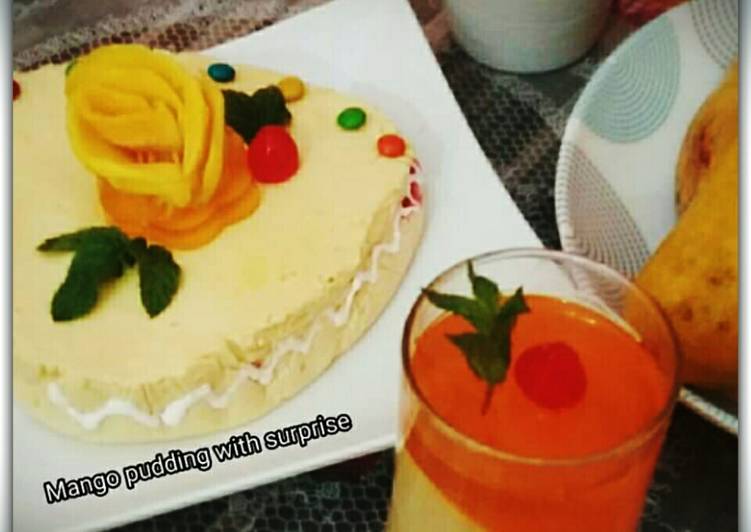 Mango pudding with surprise