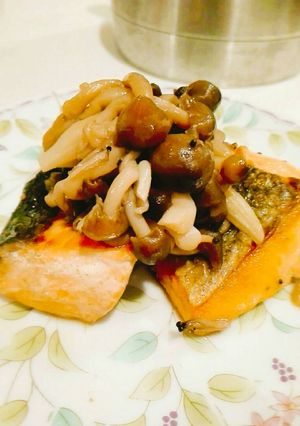 Foto resep Salmon shimeji tumis shoyu butter