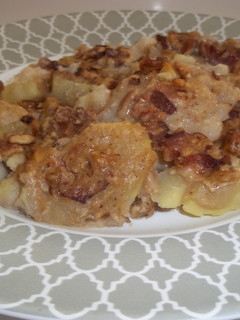 Una foto de Coliflor con bacon y nueces, gratinada