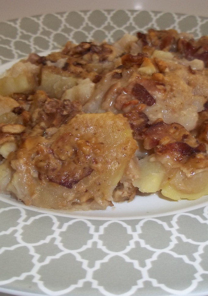 Una foto de Coliflor con bacon y nueces, gratinada