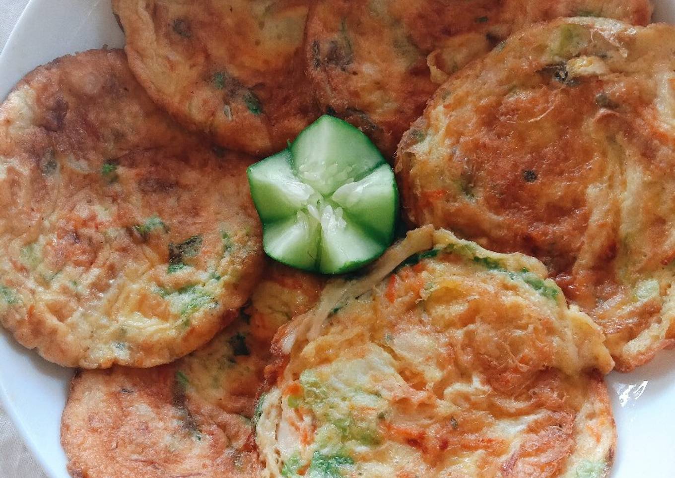 Telor dadar sayur vegetarian