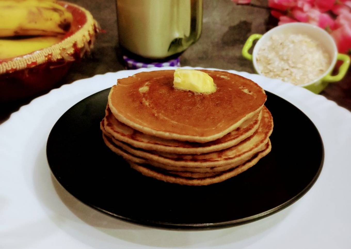 Oats banana pancakes