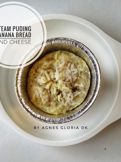 Foto resep Steam Puding Banana Bread and Cheese- Snack MPASI 8M+