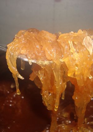 Una foto de Dulce de cabello de ángel con piña