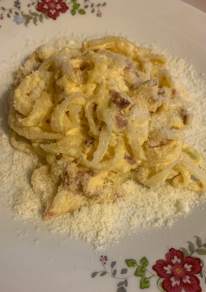 Una foto de Fettuccine Konjac a la carbonara