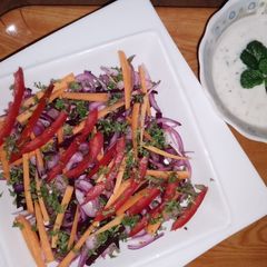 Beetroot 🥗 salad with yoghurt dressing A picture of Beetroot 🥗 salad with yoghurt dressing.