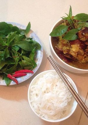 Hình của món Bún giả cầy.