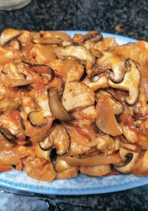 Hình của món Ức gà sốt phô mai BBQ.