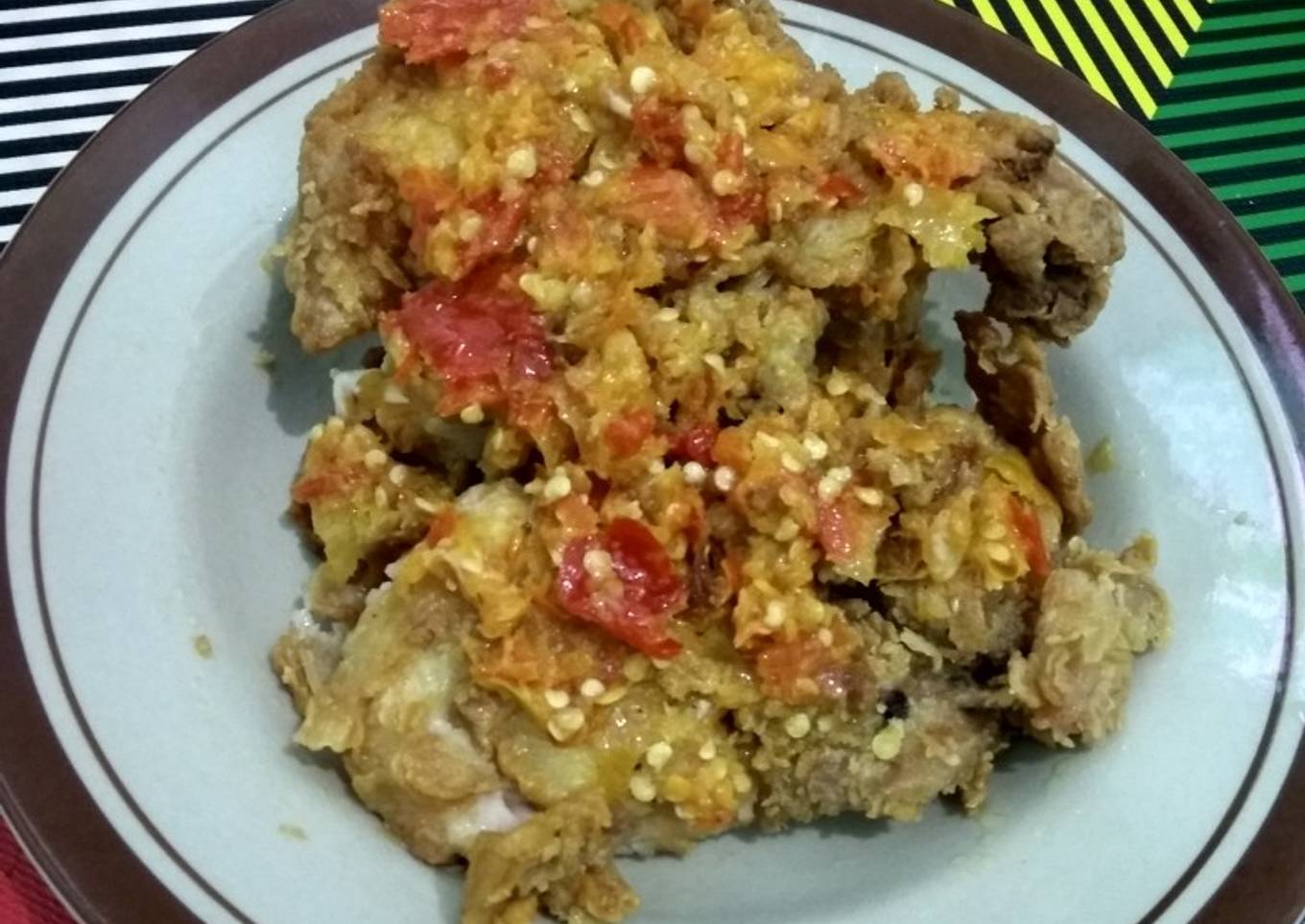 Ayam geprek sederhana