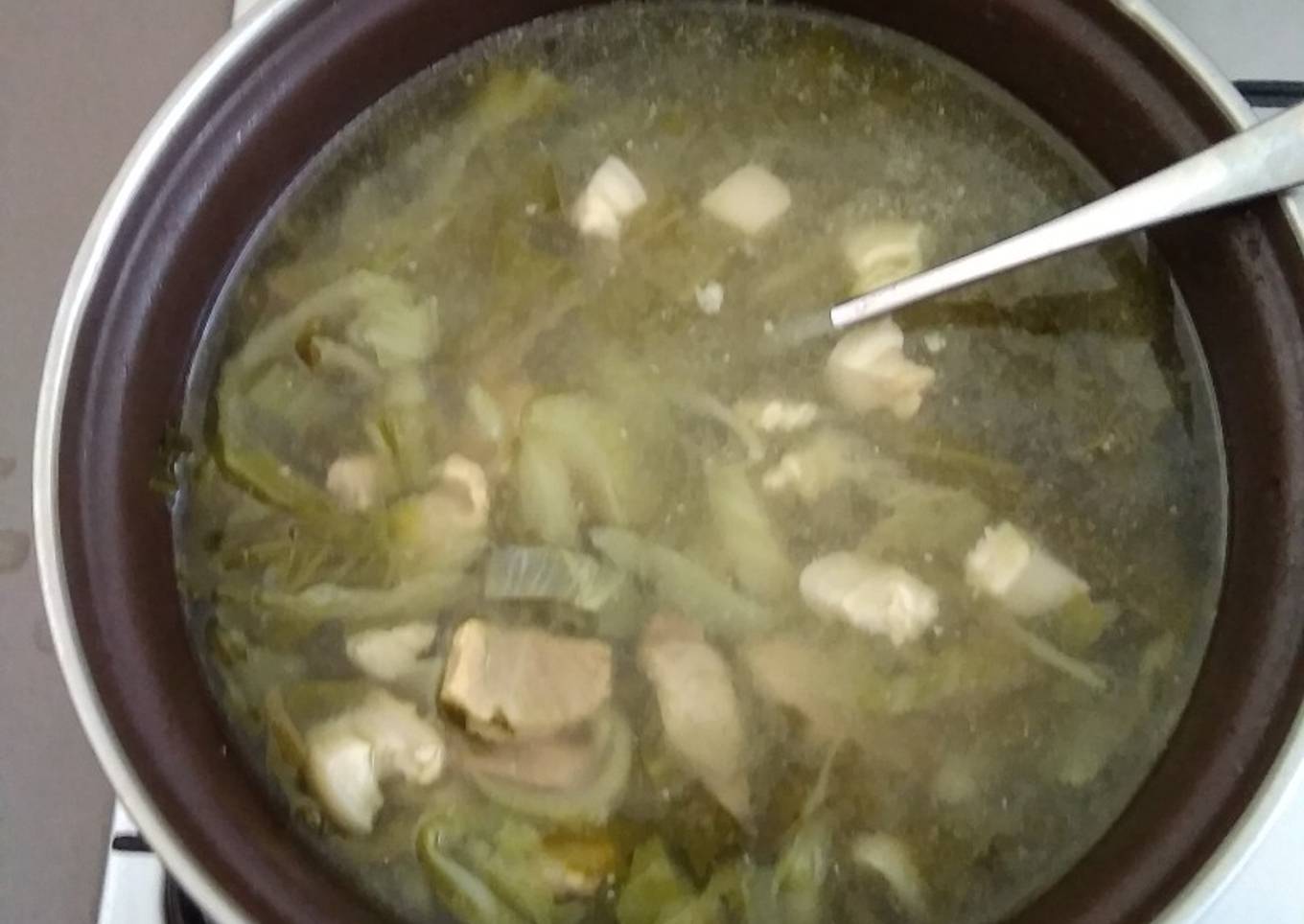 Babi masak kuah sayur asin bening