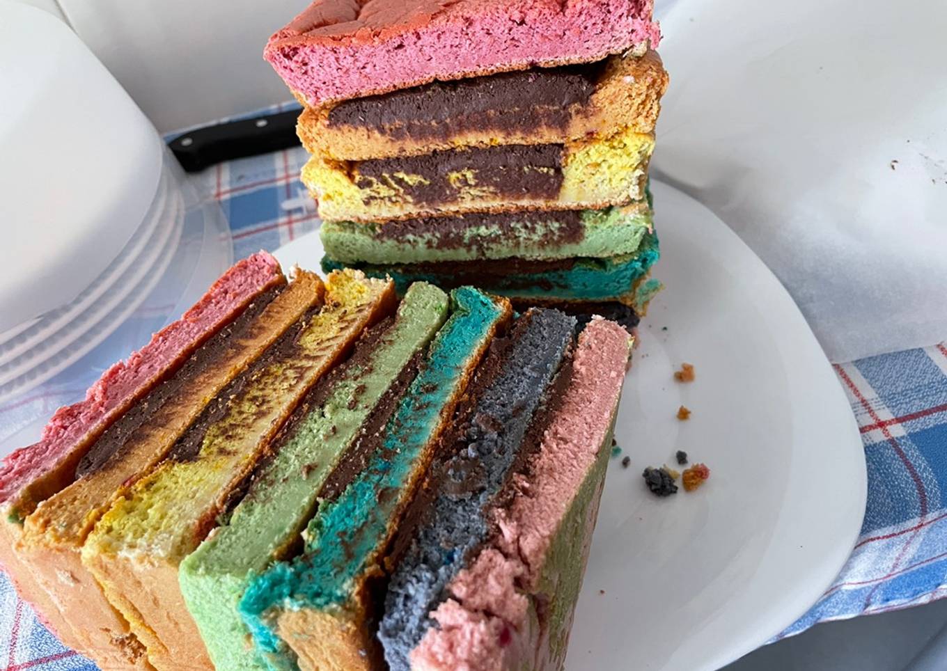 Bizcocho arcoíris saludable