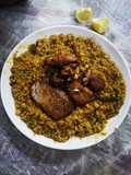 ارز ماتا matta مع بقوليات (عدس، حمص، بازلاء)