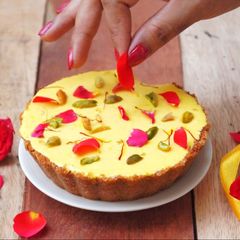 A picture of Thandai Rabri Ice cream cake.
