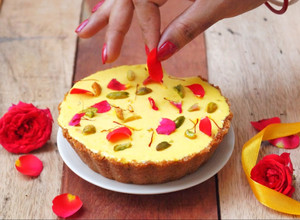 A picture of Thandai Rabri Ice cream cake.