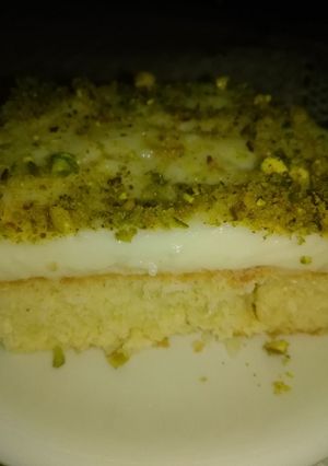 صورة لوصفة بسبوسة بالقشطة💚
