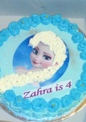 A picture of Passion cake with buttercream icing.