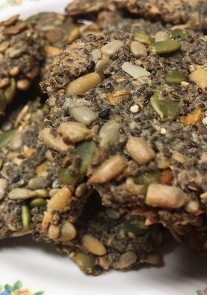 A picture of Vegan Keto Seed Crackers.
