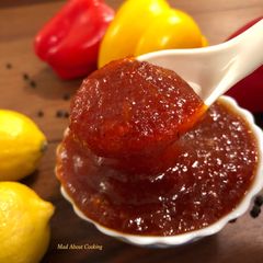 Roasted Capsicum or Bell Pepper Marmalade – Sweet & Spicy Vegetable Spread – Vegetable Marmalade A picture of Roasted Capsicum or Bell Pepper Marmalade – Sweet & Spicy Vegetable Spread – Vegetable Marmalade.