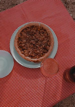 Una foto de Tarta de manzana crumbles