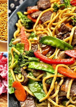 A picture of Wagyu Beef Lo Mein.