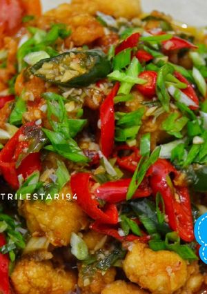 Foto resep Ayam popcorn siram saus pedas szechuan (saori)