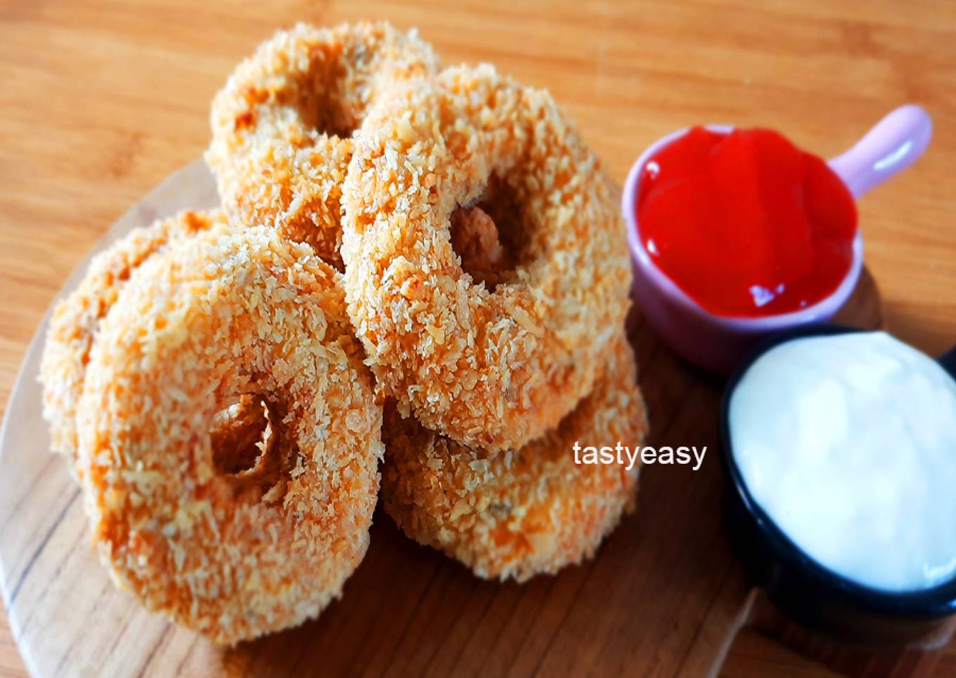 Resep Donat Ayam Crispy Gurih Banget Dengan Saus Keju | Chicken Donuts