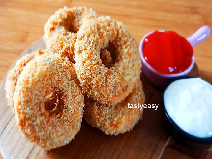 Resep Resep Donat Ayam Crispy Gurih Banget Dengan Saus Keju | Chicken Donuts Irit Anti Gagal