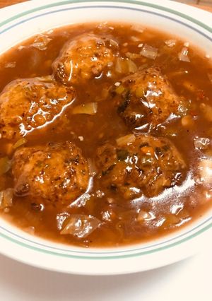 A picture of Veg Manchurian (Indo Chinese).