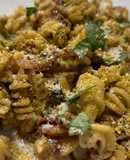 Pasta carbonara de pistachos en Airfryer Cosori
