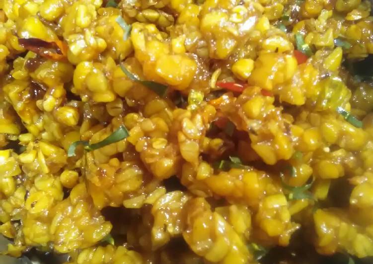 Resep Kering tempe simple pedas manis, Bikin Ngiler