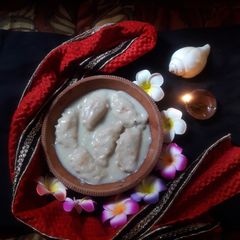 A picture of Rice flour dudh puli pitha.