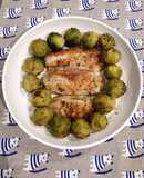 Roasted Brussels and Bake Fish Fillet