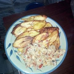 A picture of Plantain and egg.
