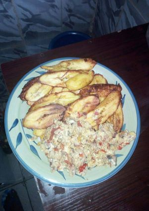 A picture of Plantain and egg.