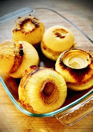 Una foto de Cebollas rellenas de bulgur