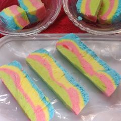 A picture of Holi special colour ful icecream.
