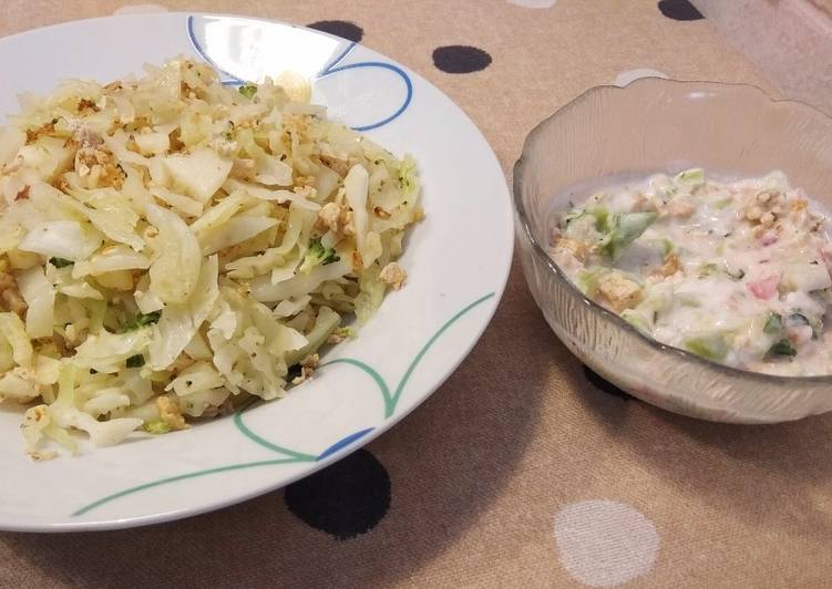 Repollo de berza con salsa de tofu, yogur y otros