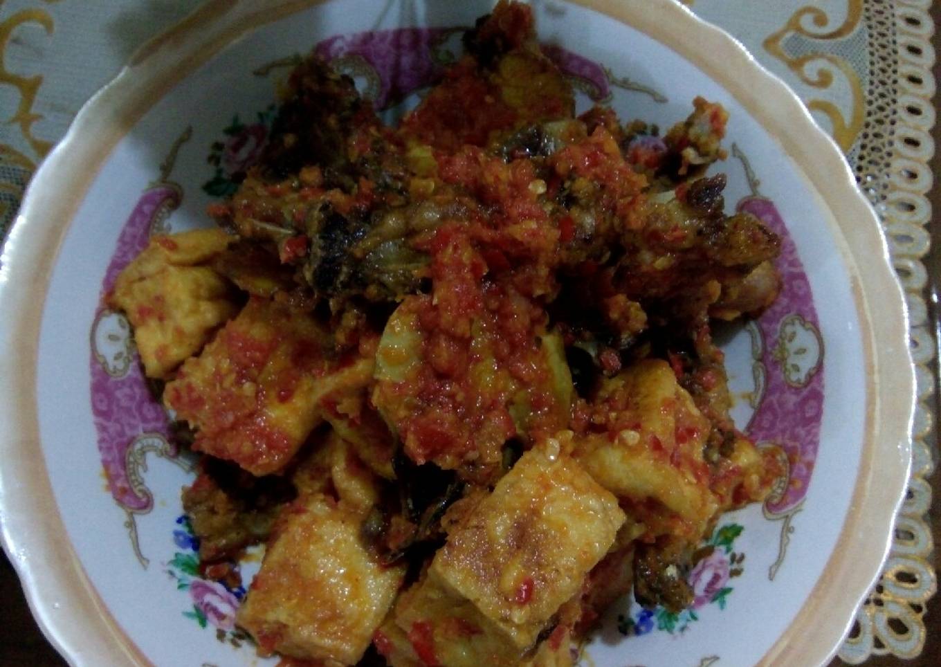 ATJ Balado (Ayam, Tahu, Jengkol)